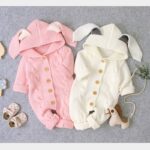 Surpyjama tricoté à capuche avec oreilles de lapin pour bébé_22