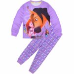 Surpyjamas pour filles de l'anime Sprite le cheval en coton Violet 140